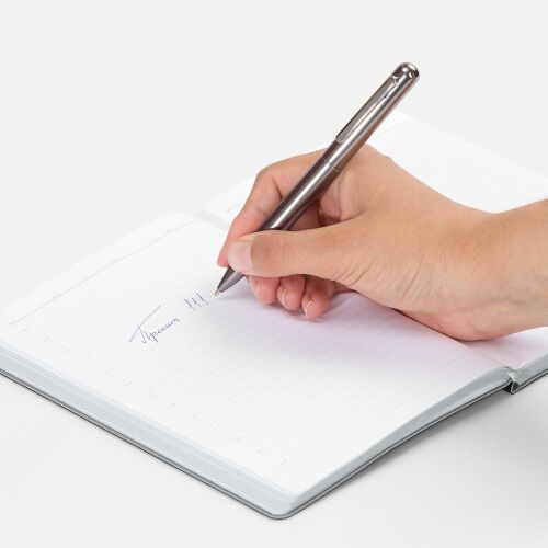 Ручка шариковая Scribo, серо-стальная 4