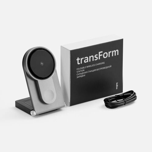Складная станция беспроводной зарядки transForm, серый металлик 6