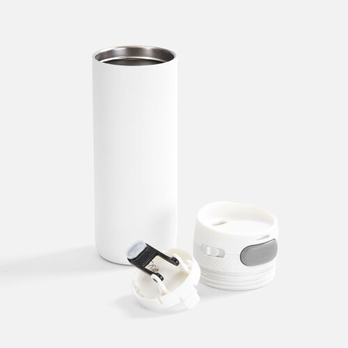 Термостакан X1 с цветной кнопкой, белый с серым 2