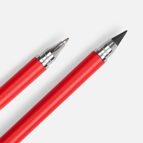 Ручка шариковая и вечный карандаш Diptych, ярко-красная 3