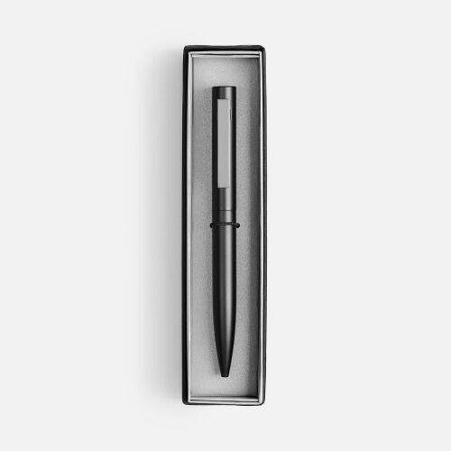 Ручка шариковая Inkolor в футляре, черная с серым 2 Ручка шариковая Inkolor в футляре, черная с серым 2