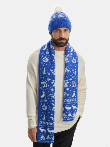 Шапка Holidale, синяя с молочным 7