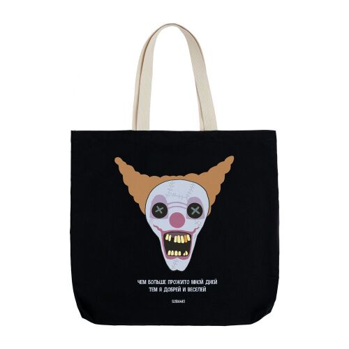 Холщовая сумка «Цирк» с внутренним карманом, черная 2