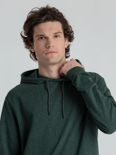 Толстовка с капюшоном унисекс Hoodie, темно-зеленый меланж, разм 3