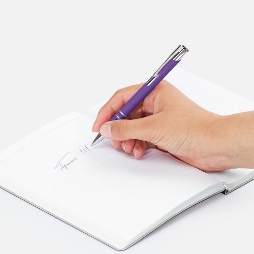 Ручка шариковая Keskus Soft Touch, фиолетовая 5