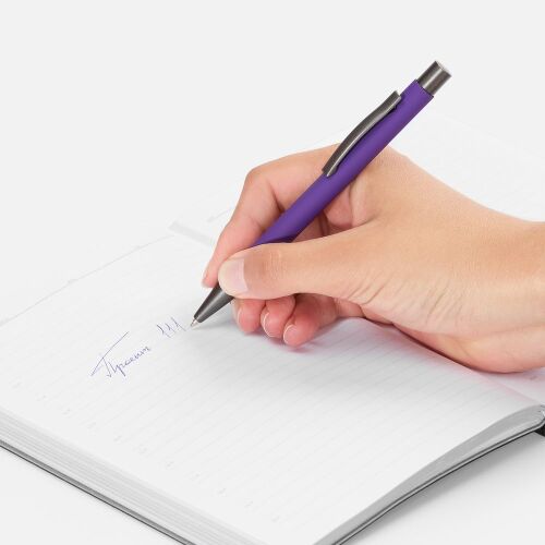 Ручка шариковая Atento Soft Touch, фиолетовая 4
