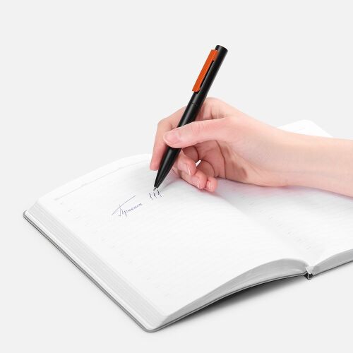 Ручка шариковая Inkolor, черная с оранжевым 4