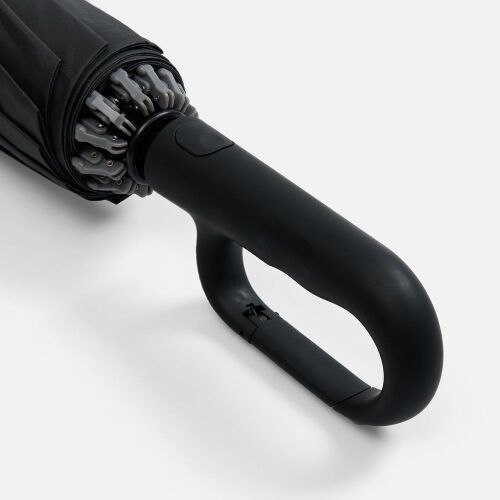 Зонт обратного сложения inLoop с ручкой-карабином, черный 4