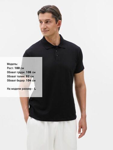 Рубашка поло мужская Prescott men 170 черная, размер XL 4