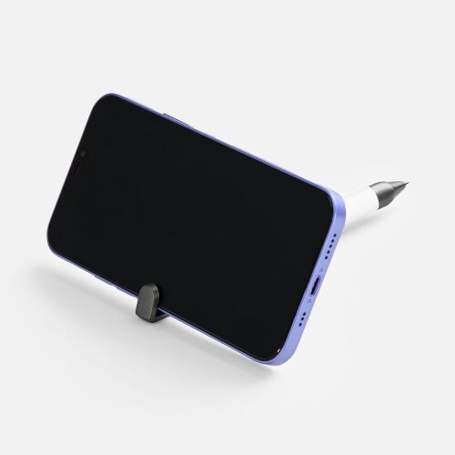 Ручка шариковая Standic с подставкой для телефона, белая 5