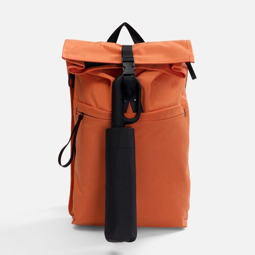 Зонт складной Skymate с УФ-защитой и ручкой-карабином, черный 6