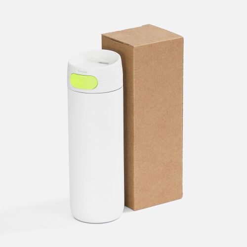 Термостакан X1 с цветной кнопкой, белый с желтым 5