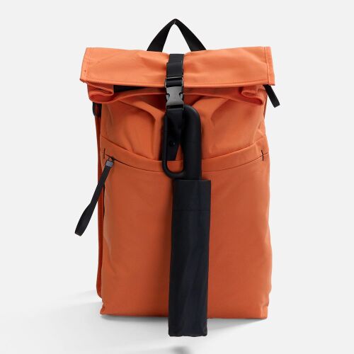 Зонт обратного сложения inLoop с ручкой-карабином, черный 6