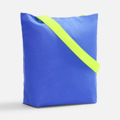 Шопер B5, синий с широкими желтыми ручками 1