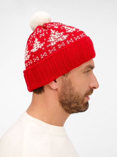 Шапка Holidale, красная с молочным 4