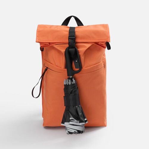 Зонт обратного сложения с ручкой-карабином Foldberry, черный 6