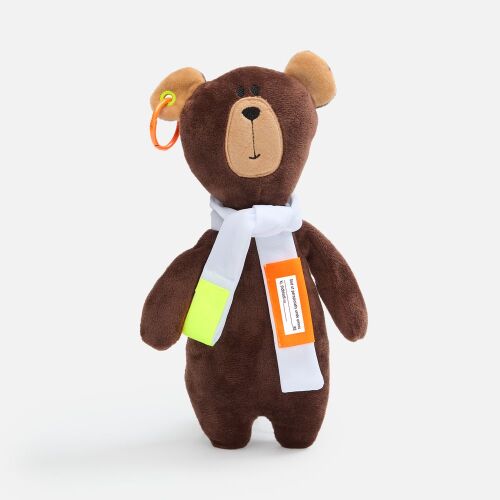 Мягкая игрушка Beastie Toys, мишка с белым шарфом 6