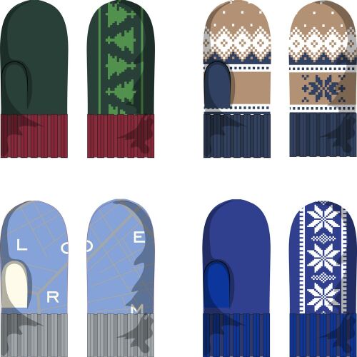 Варежки Joyful на заказ, полушерсть 1