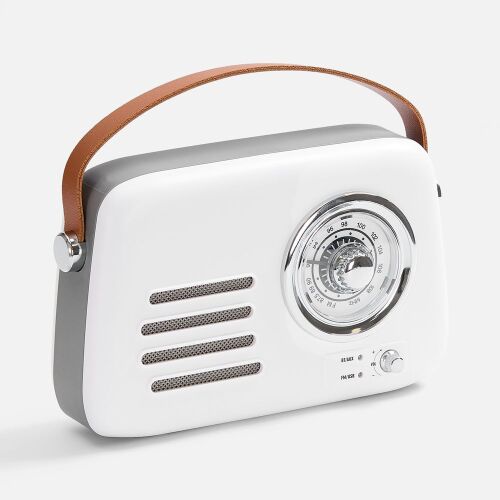 Bluetooth-колонка с радио Retronica, белая 2