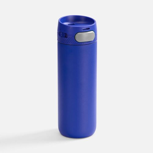 Термостакан X1 с цветной кнопкой, синий с серым 1