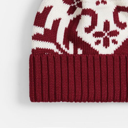 Шапка Wintertude, красная с белым 2 Шапка Wintertude, красная с белым 2