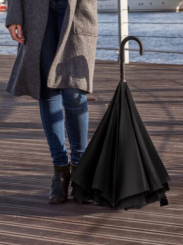 Зонт наоборот Style, трость, черный 7