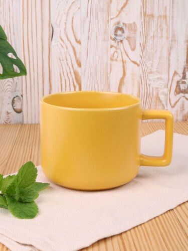 Чашка Jumbo в коробке матовая, желтая 5