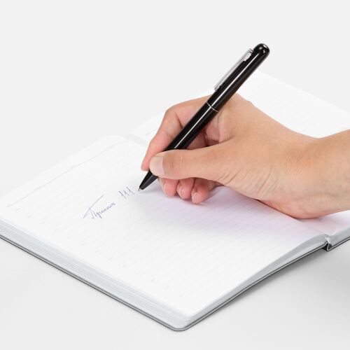 Ручка шариковая Scribo, матовая черная 4