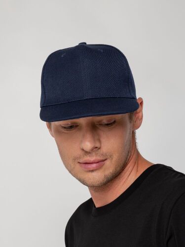 Бейсболка Snapback с прямым козырьком, темно-синяя 6