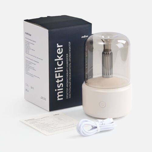 Увлажнитель-ароматизатор с подсветкой mistFlicker, молочно-белый 5