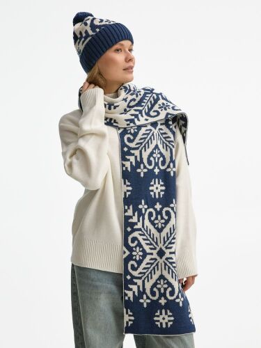 Шарф Wintertude L, синий с белым 6