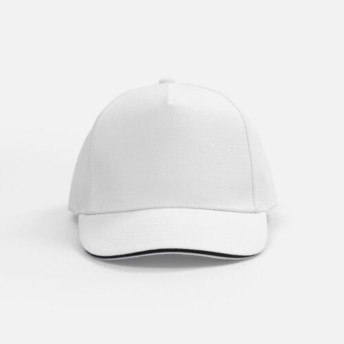 Бейсболка Classic 2.0, белая с темно-синим кантом 3