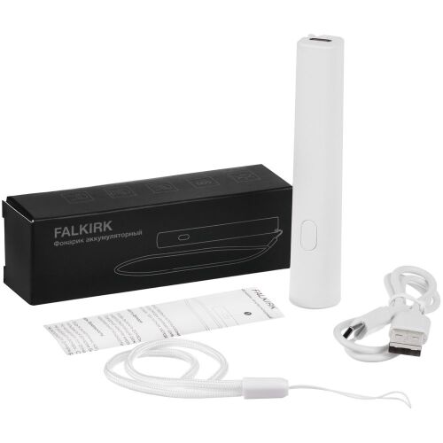 Фонарик аккумуляторный Falkirk, белый 6
