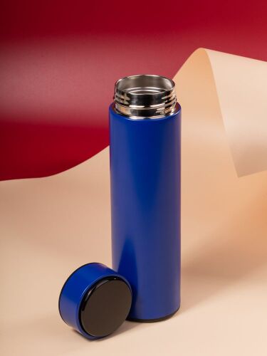 Смарт-бутылка с заменяемой батарейкой Long Therm, синяя 5