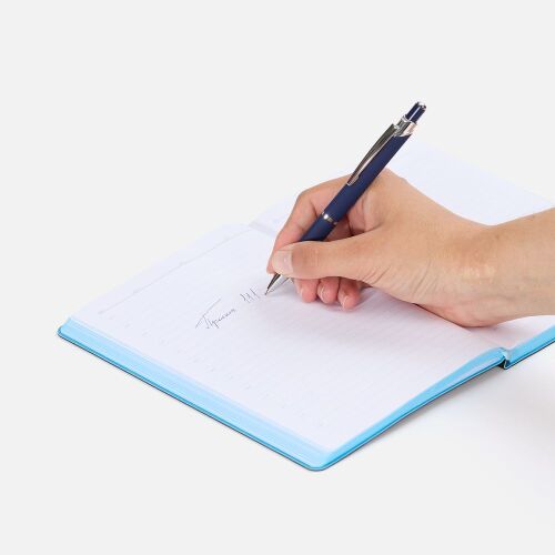 Ручка шариковая Chromos Soft Touch, синяя 4