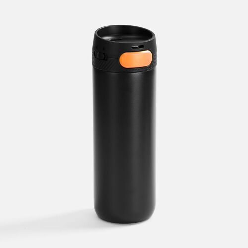 Термостакан X1 с цветной кнопкой, черный с оранжевым 1