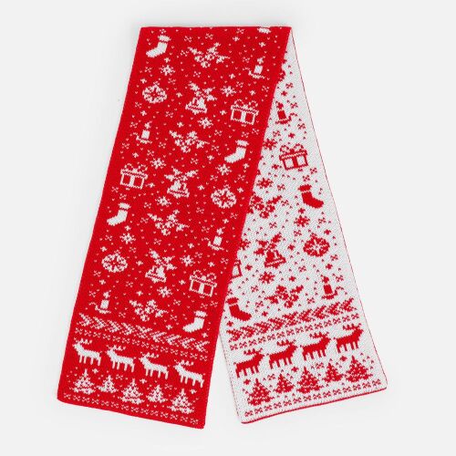 Шарф Holidale, красный с молочным 2