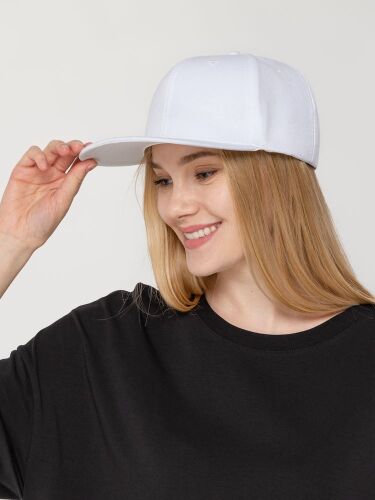 Бейсболка Snapback с прямым козырьком, белая 3