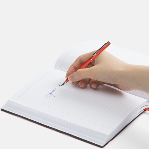 Ручка шариковая Hotel Chrome, ver.2, матовая красная 4