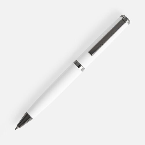 Ручка шариковая Inkish Gunmetal в футляре, белая 2