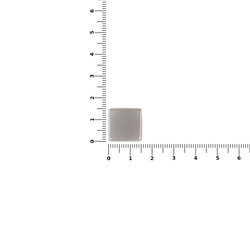 Квадратный шильдик на резинку Epoxi, матовый серебристый 3