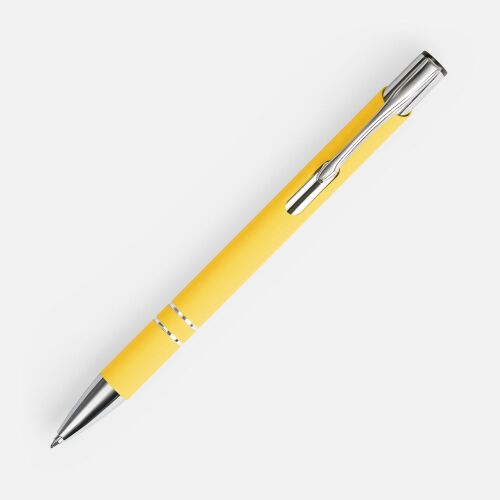 Ручка шариковая Keskus Soft Touch, желтая 2