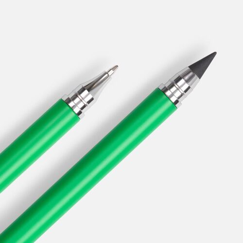 Ручка шариковая и вечный карандаш Diptych, зеленая 3