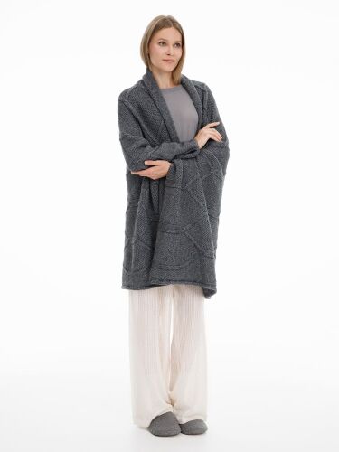 Плед Curve Verve, серый меланж (маренго) 4 Плед Curve Verve, серый меланж (маренго) 4