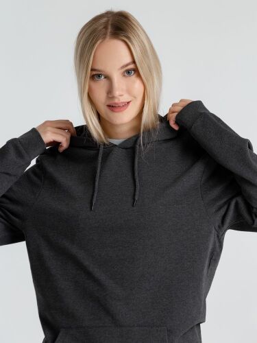 Толстовка с капюшоном унисекс Hoodie, серый меланж (антрацит), р 4