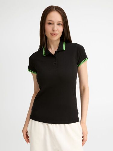 Рубашка поло женская Pasadena Women 200 с контрастной отделкой,  4