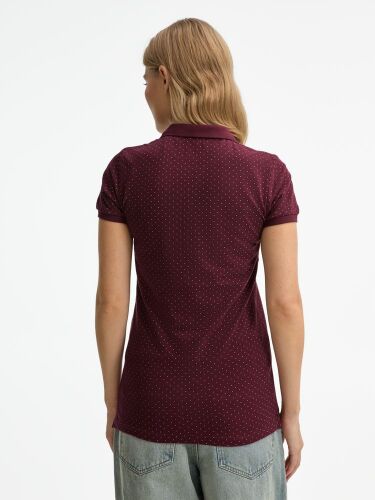 Рубашка поло женская Brandy Women, бордовая с белым, размер XS 5