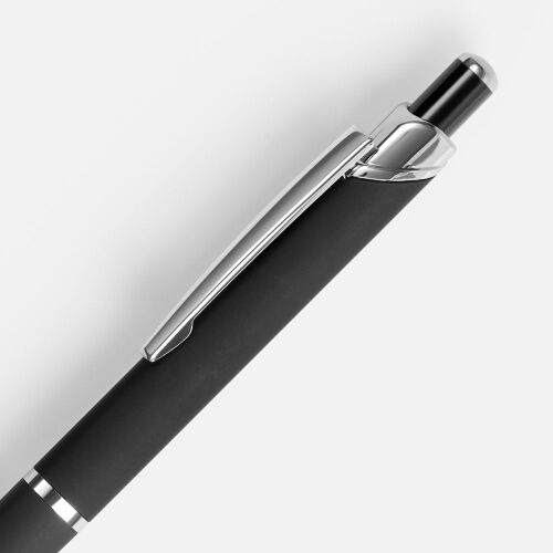 Ручка шариковая Chromos Soft Touch, черная 3