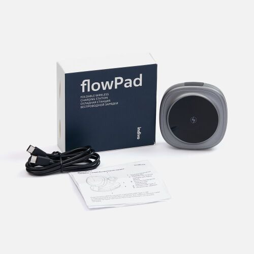 Складная станция беспроводной зарядки flowPad, серая 6