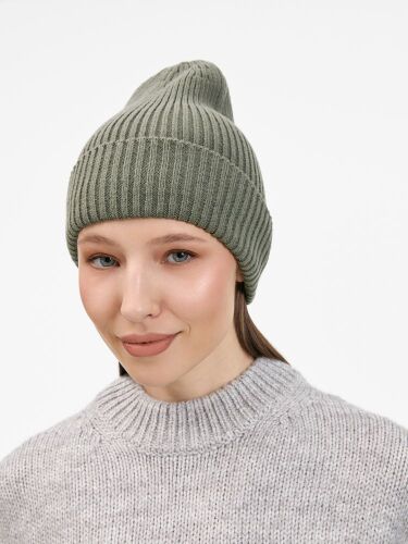 Шапка Catch Match без помпона, зеленая (полынь) 4